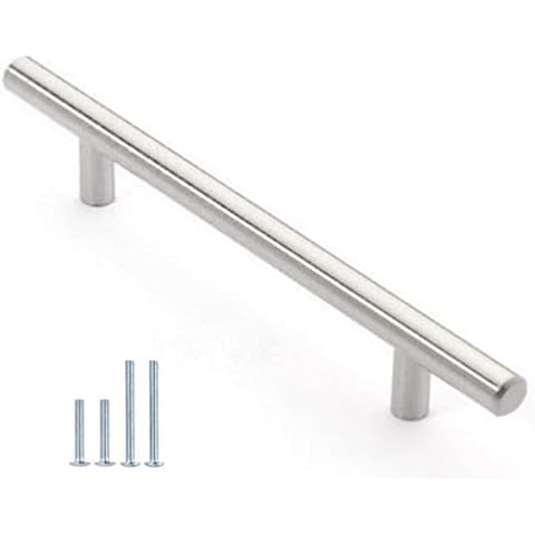Wang-Date 60 Pack 12mm Stainless Steel Kitchen Cabinet Handles T Bar Pull (4" Overall Length,2.5" Hole Centers,30PCS)&(6" Overall Length,3.8" Hole Centers,30PCS) Cover