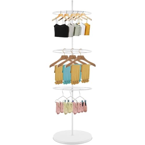 Portant à vêtements rotatif noir à 3 niveaux pour sous-vêtements