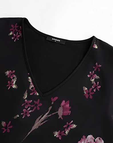 Lotusmile Women's Loose Flouncing Flutter Sleeve Double-Layered Shirt Chiffon Elegant Dressy Blouse Work Tops4