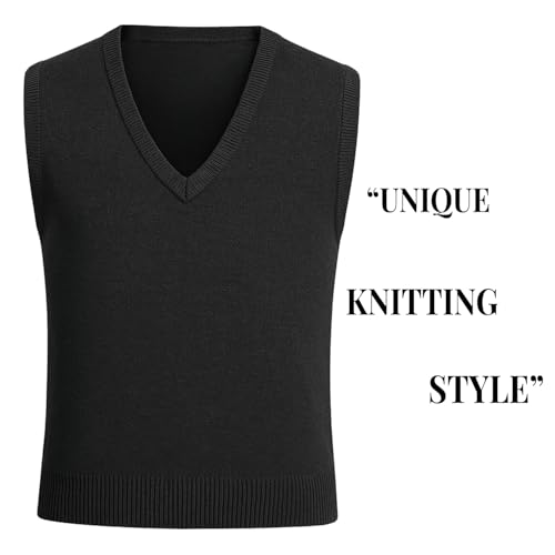 Pure Sweater Vest for Men – Classic V-Neck Sleeveless Knit Vest, Lightweight Pullover Style Sweater Relaxed Fit3