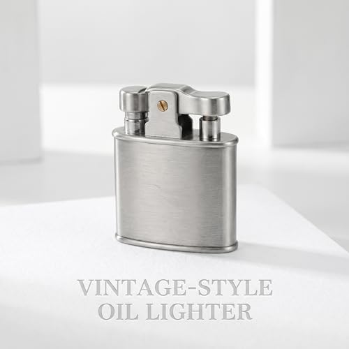 Encendedor metálico kerosene vintage plata suave miniatura 6