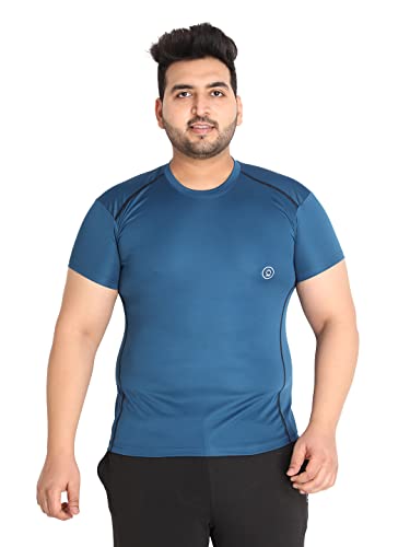 Image of CHKOKKO Men's Polyester Regular Fit Solid Sports T-Shirt