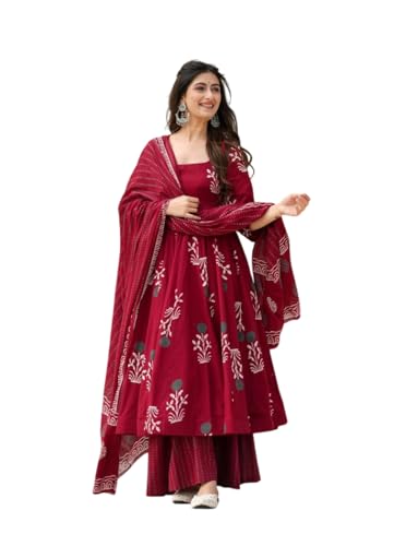 Fashion Basket Rayon Anarkai Set for Women Maroon