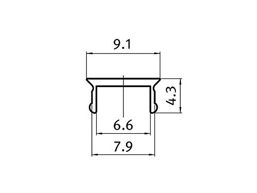Perfil de cubierta de aluminio tipo B ranura 8, longitud 2 m, VPE = 10 unidades