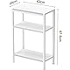 Schmaler Beistelltisch, Nachttisch, Kleiner Tisch, 3 Ablagen Nachttisch Schmal mit Stauraum, sofa beistelltisch für schmale Räume, Wohnzimmer, Schlafzimmer, Küche & Balkon, Arbeitszimmer (Weiß)