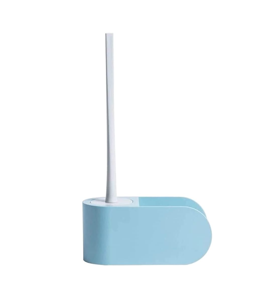 Cepillo de Limpieza Escobilla De Inodoro Y Soporte Escobilla De Inodoro Montada En La Pared Con Estante De Almacenamiento Sin Taladrar Escobilla De Silicona Para Inodoro De Baño Cepillo de Baño