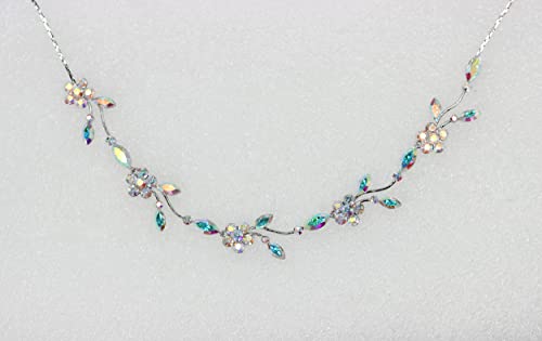 Image of Faship Gorgeous Rhinestone Crystal Floral Necklace Earrings Set
