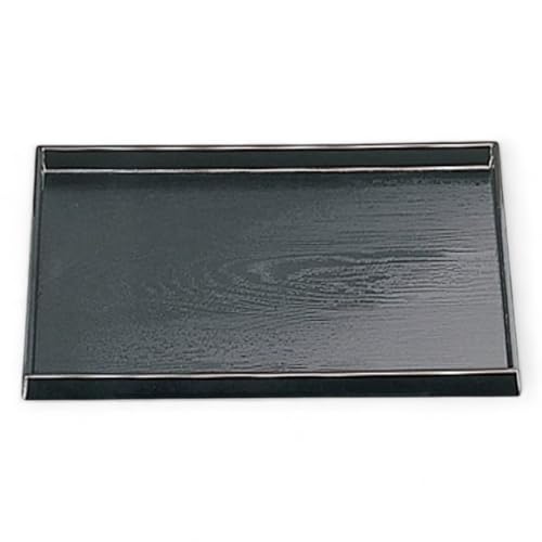 J-kitchens お盆 尺6 ダイヤ木目 トレー ( 盆 トレイ おぼん )オール 黒 ブラック 塗 48cm 漆器 ( ABS 樹脂 ) 日本製
