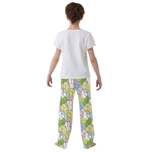ZZXXB Bunny Carrot Leaves Boys Long Pants Soft Trousers Elastic Waist Kids Lounge Bottoms with Pockets S-XL3