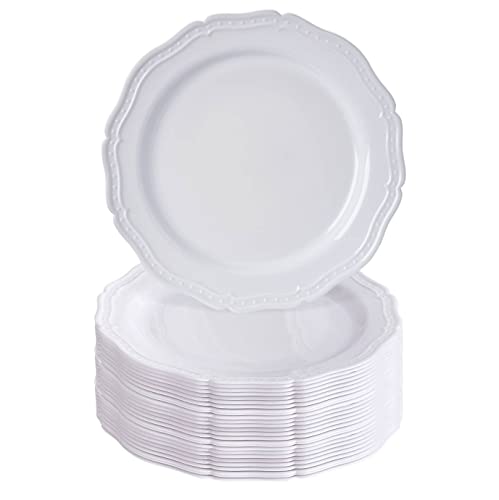 Vintage Embossed Plastic Dessert Plates for Party (20 PC) Heavy ...