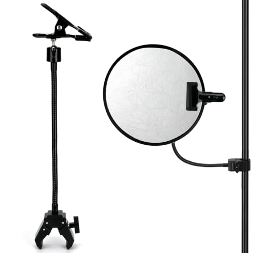 11 Inch Photography Reflector Clamp with Flexible Arm and Swivel Ball Head