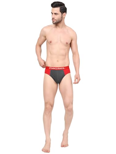 Image of Men 100% Combed Cotton Outer Elastic Self Design Briefs D Redz