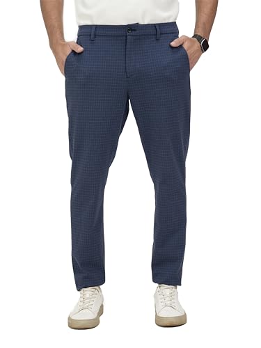 Image of The Pant Project Luxury PV Stretchable Casual Checks Pant for Men | Stylish Slim Fit Men's Wear Trousers for Office or Party