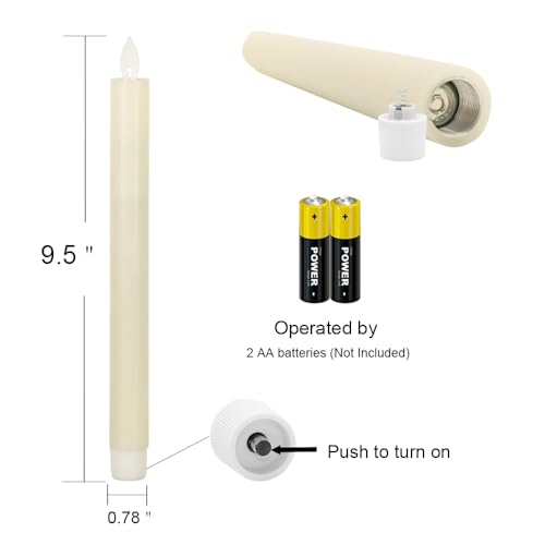Image of Wondise Real Wax Flameless Taper Candles with Remote and Timer