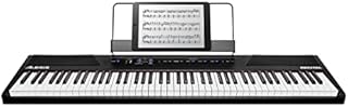 Alesis Recital – 88 Key Digital Piano Keyboard with Semi Weighted Keys, 2x20W Speakers, 5 Voices, Split, Layer and Lesson Mode, FX and Piano Lessons