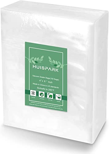 Vakuumversiegelungsbeutel 10 x 15cm/4 x 6 Zoll 100 Stück Lebensmittel Vakuumversiegelungsbeutel Geruchsschutzbeutel, Heavy Duty, Pannenschutz, kochfest, einfrierbar, BPA frei