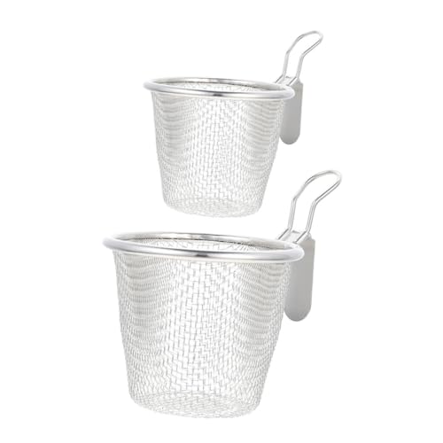 TIDTALEO 2pcs Stainless Steel Colander Stainless Steel Pasta Basket Hot Pot Colander Sifter Household Pasta Basket Colander for Kitchen Strainer Hot Pot Metal Colander Mala Tang Loose Tea