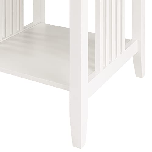 OSP Home Furnishings Sierra End Table with Lower Storage Shelf and Mission Style Side Panels, White by OSP Home Furnishings - Image 7
