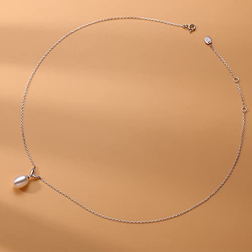 Collier s925 perle d'eau douce anti-allergie pendentif goutte - 3