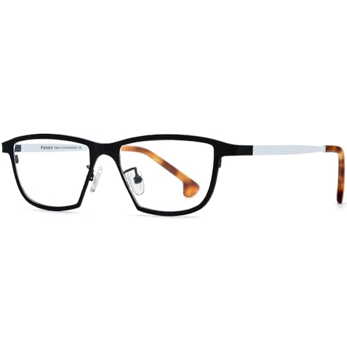 Image of FONEX Colorful Pure Titanium Glasses Frame Women Retro Round Eyeglasses