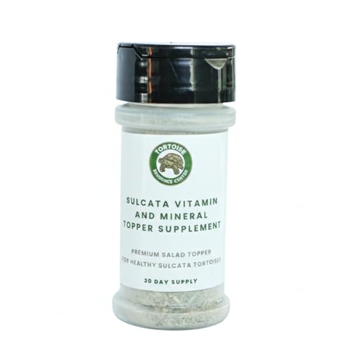 Tortoise Resource Center Sulcata Tortoise Calcium Powder - Herpetologist Formulated Calcium Powder for Reptiles with High Fiber - 30 Day Shaker Bottle Supply for Tortoise Lovers!