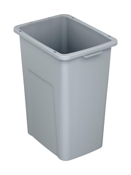 Waste Wise 16 Gallon Grey HDPE Trash Can Compatible with All Waste Wise Lids and Signs - (16 Gallon, 12 Pack)