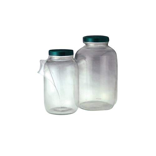 Qorpak GLC-02247 Safety Coated Standard Wide Mouth Bottle with 70-400 Black Phenolic Pulp/Vinyl Lined Cap, 32 oz, Clear (Pack of 12)