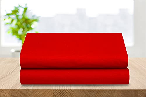 Elegant Comfort 2-Pack Luxury Flat Sheet Premium Hotel Quality Wrinkle and Fade Resistant 1500 Thread Count Egyptian Quality 2-Piece Bed Top Sheet, King/California King, Red