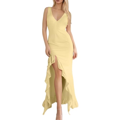 Robe longue femme vintage plissée chic rétro fluide pour soirée et fête A72
