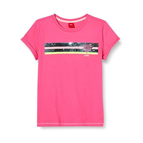 s.Oliver Girls' Purple/Pink T-Shirt with Sequins Cover
