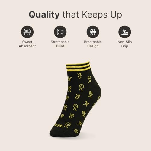 Image of CULT Men's Cotton Socks - Ultra Soft, Breathable & Anti-Microbial - Ankle Length Casual & Sports Socks with Moisture-Absorbent Fabric, Superior Fit Technology & Durable Design
