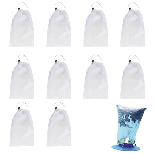 Bolsas De Filtro De Malla Para Aspiradora Para Piscinas,Filtros Con Malla Fina Para Aspirador De Piscina - 10 Unidades Reutilizables De Nylon Con Cordón De Cierre Para Estanques Suciedad Pelos