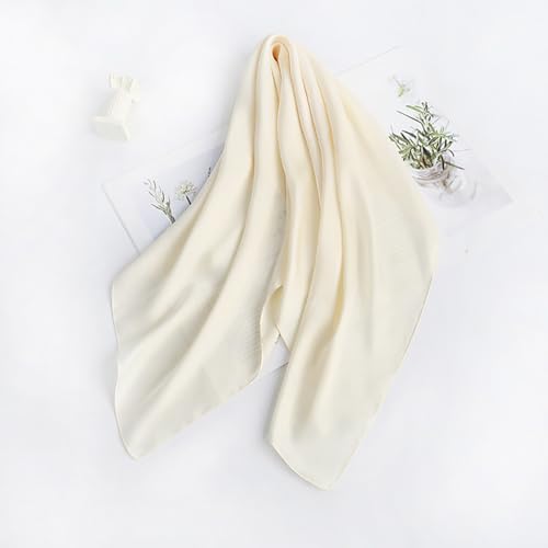 Silk Like Scarf Solid Color Scarf Lightweight Square Scarf Neck Head Scarf Soft Neckerchief Handkerchief Black3