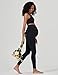 Enerful Women's Maternity Workout Leggings Over The Belly Pregnancy Active Wear Athletic Yoga Pants with Pockets Black Medium