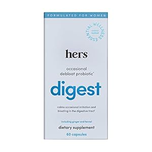 Hers Digest Supplement – Women’s Probiotic Supplement for Debloating – Supports Healthy Digestion – Vegetarian – 60 Capsules