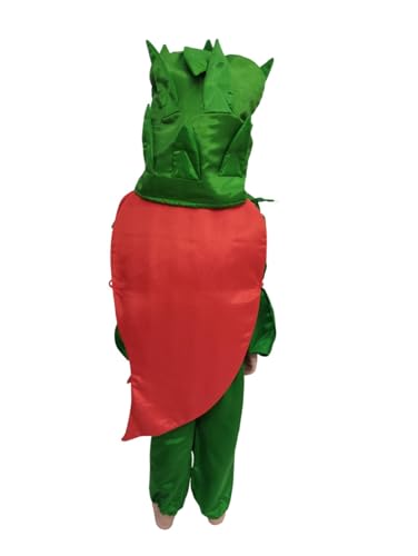 Image of BookMyCostume Red Chilli Lal Mirch Vegetable Kids Fancy Dress Costume 6-7 years