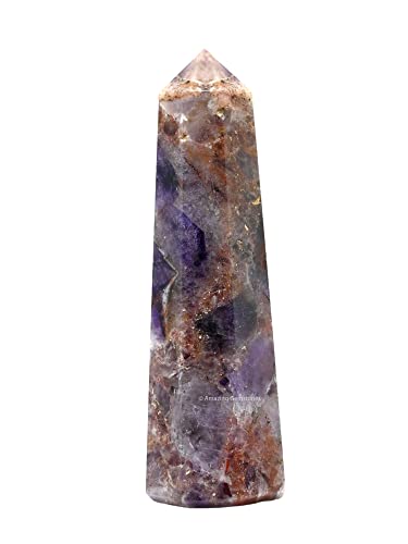 Image of Amazing Gemstone Amethyst Chevron Crystal Towers ~ Natural Healing Crystal Point Obelisk for Reiki Healing and Crystal Grid (2 inch to 3 inch Inch)