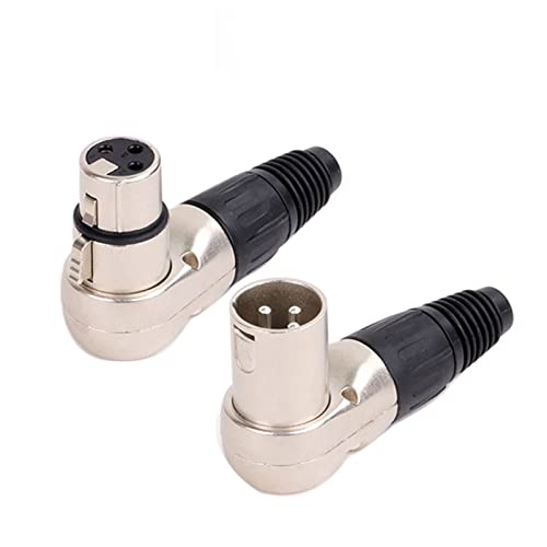 Conector XLR multidireccional de metal en ángulo recto para enchufe de audio 3