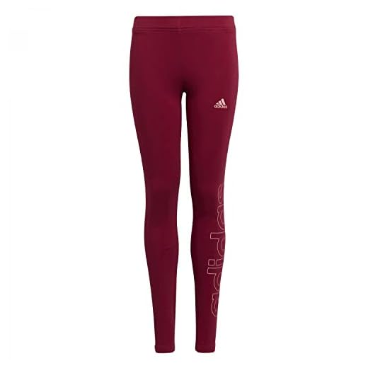 adidas Fille Lin Leggings, Legacy Burgundy/Glory Pink, 13-14 ans EU