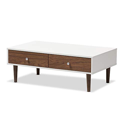 Baxton Studio Gemini Wood Contemporary Coffee Table, White