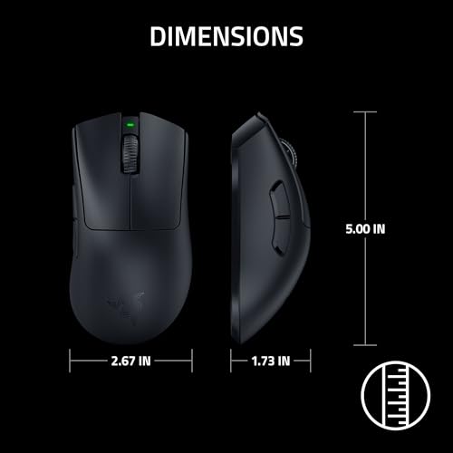 Razer Mouse para jogos DeathAdder V3 Pro: 63 g ultraleve - Sensor óptico Focus Pro 30K - Interruptores ópticos rápidos Geração 3 - HyperSpeed Wireless - 5 botões programáveis -... glide