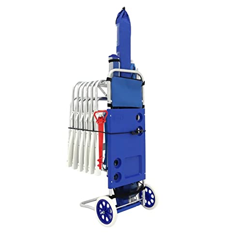 Carrinho Mesa Para Praia Aluminio + Sacareia Bel Fix Metalico E Azul