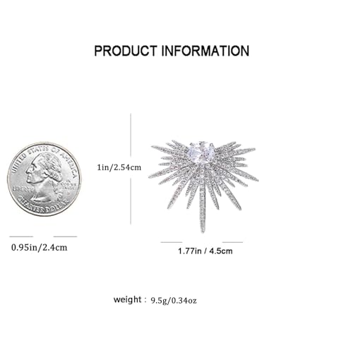 Rhinestone Silver Statement Earrings, Star Stud Earrings Fashion Design4