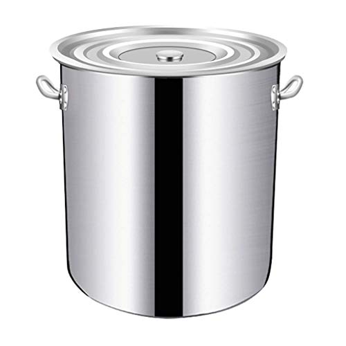 LIYONG Olla Grande de la Olla, Sopa de Acero Inoxidable Olla, de Alto Rendimiento térmico Recolección cañón Inferior, Adecuado for diversas Fuentes de Calor (Color: Plata, Tamaño: 50cm * 60cm) HLSJ