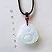 Collectible Master Handmade Natural Jade Smiling Buddha Maitreya Pendant Necklace
