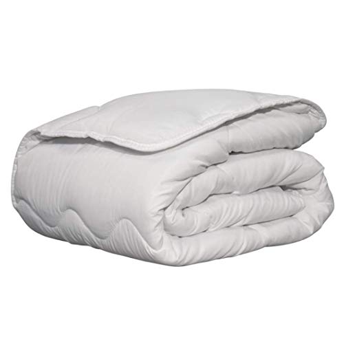 Easytex Couette Chaude Blanche 350g/m² en Microfibre | Couette 2 Personnes - 240 x 220 | Couette Lavable en Machine à 40°C | Couette Douce Toucher Peau de pêche