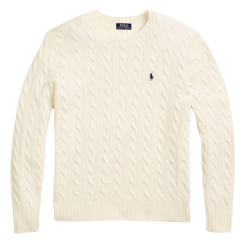 Image of POLO RALPH LAUREN Wool Cashmere Cable Knit Jumper (UK, Alpha, L, Regular, Regular, Cream)