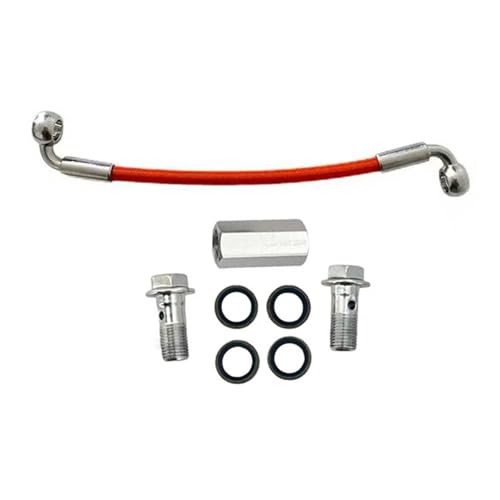 Flexible de frein moto 240cm en acier inoxydable vis M10 coudé 90°