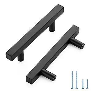 Cabinet Handles Sencico Square Kitchen Drawer Pulls 5 inch Black Cabinet Pulls 3 inch Hole Center 30 Pack