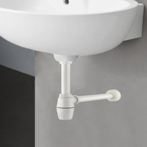 Image of ELONA ABS Bottle Trap for Washbasins | Matte Finish Bottle Trap with Wall Flange and 12 Inches Pipe